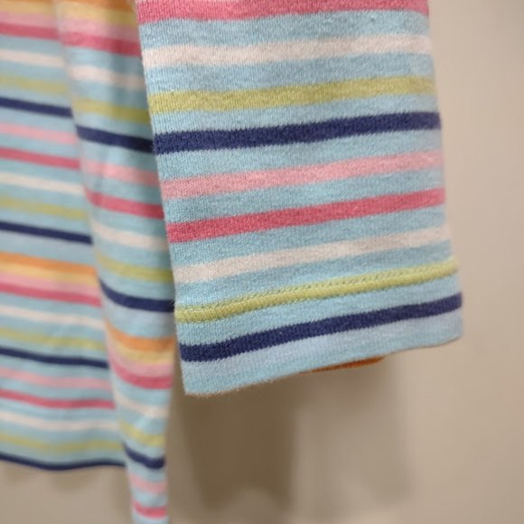 TALBOTS PASTEL STRIPED WOMEN'S PULLOVER SHIRT 3/4 SLEEVES SIZE L - Picture 2 of 6